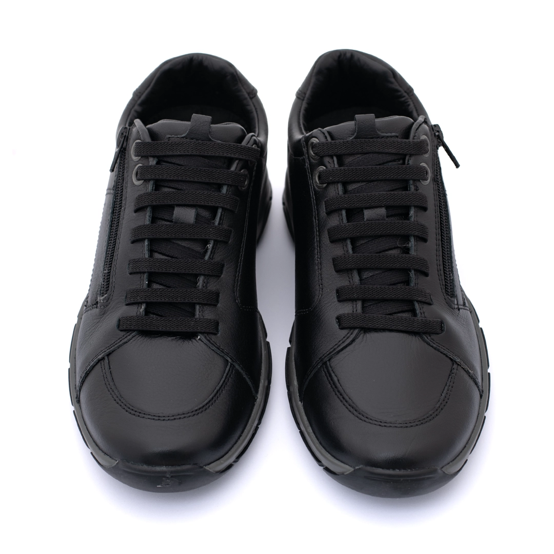 Men’s Genuine Nappa Leather Casual Shoes with Side Zip
